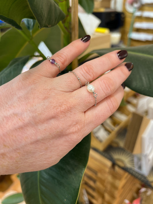 Argenté | Bague chaînette