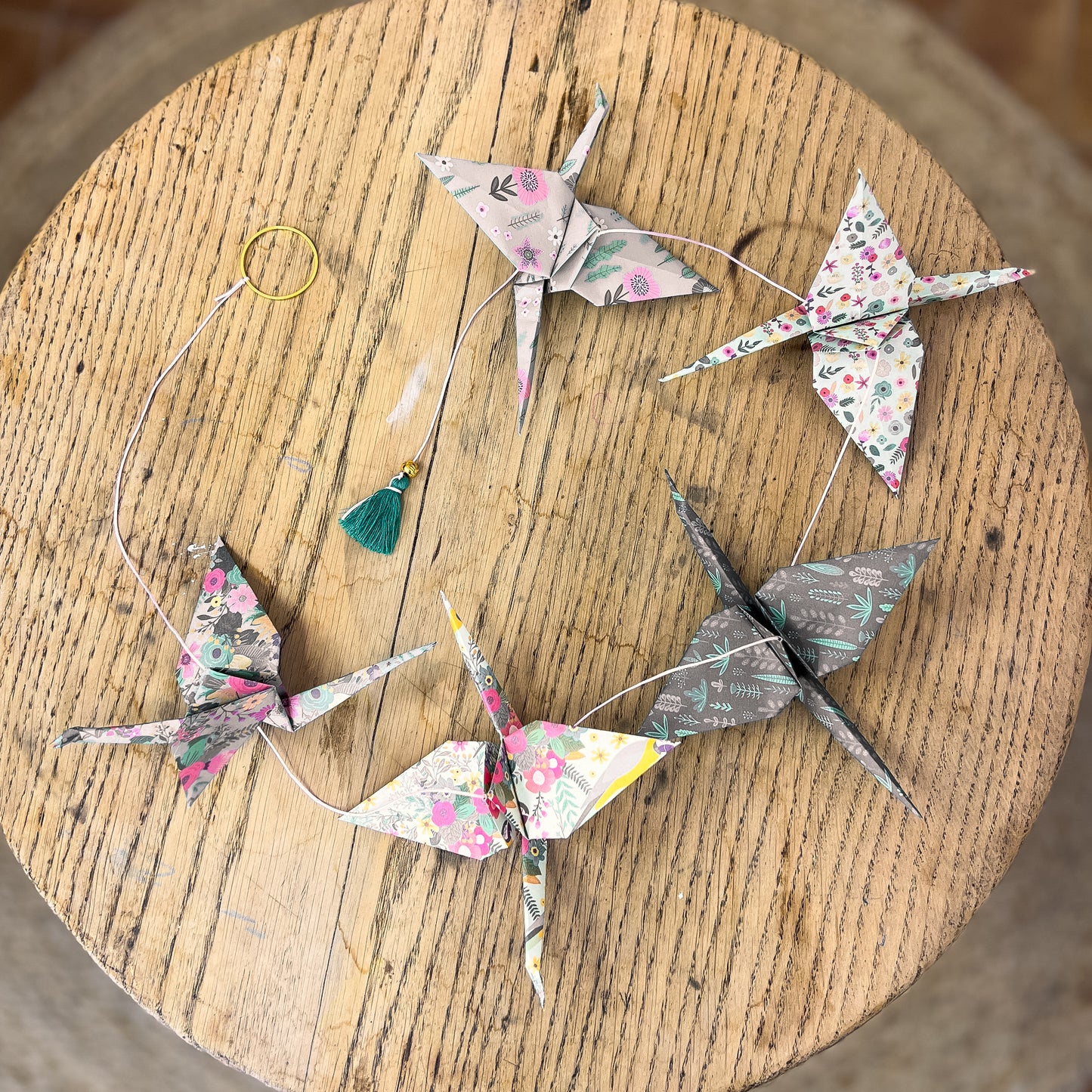 Guirlande Origami 5 oiseaux