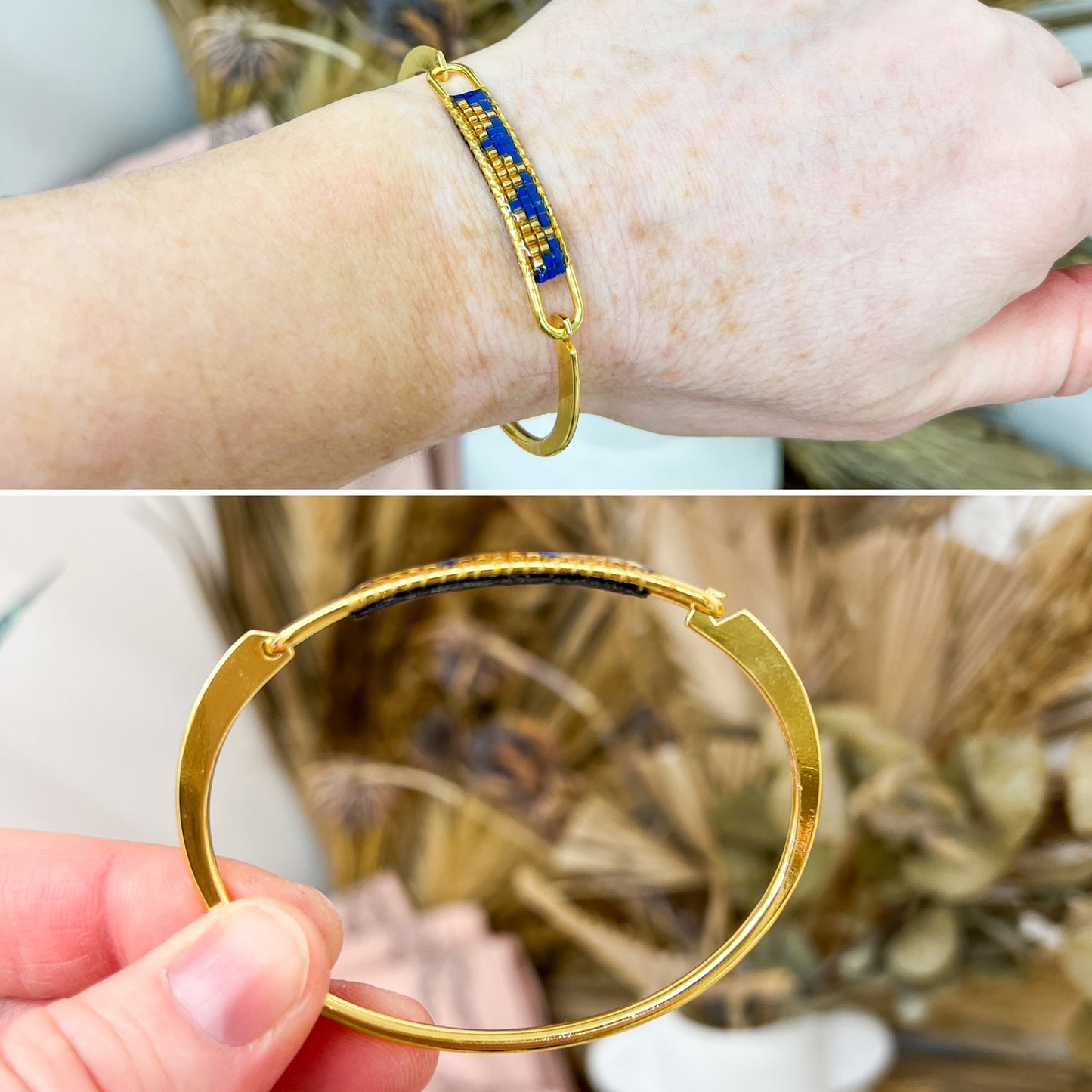 Bracelet perles Miyuki plaqué or