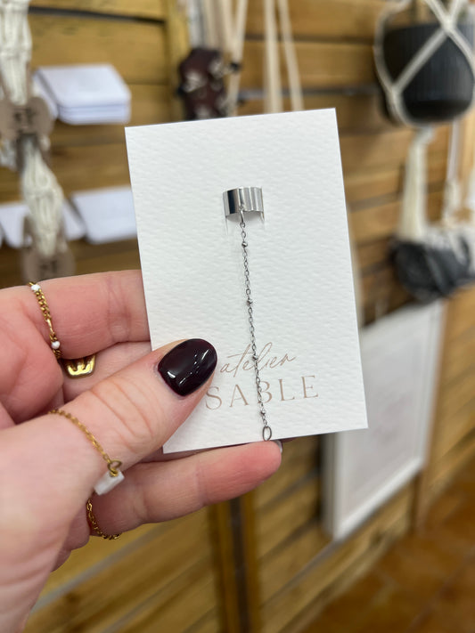 Bague d'oreille ou manchette d'oreille "Ear cuff" acier inoxydable