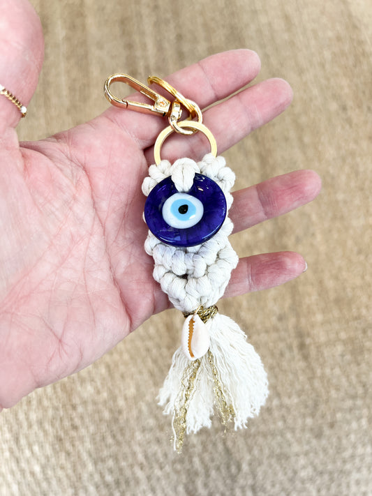 Porte clés | Bijoux de sac | œil protecteur en macramé