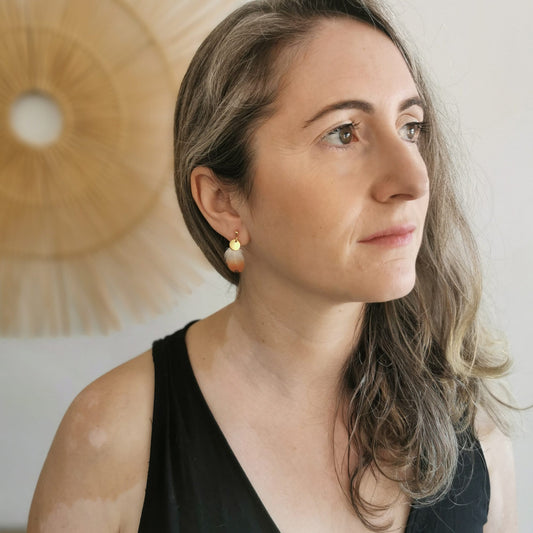 Boucles d'oreilles plumes de Flamant Rose