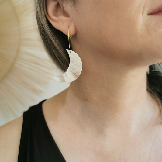 Argenté | Boucles d'oreilles Luna