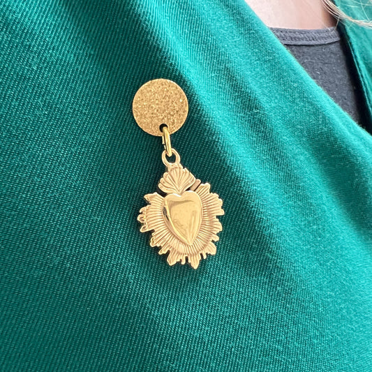 Sacred Heart pin brooch