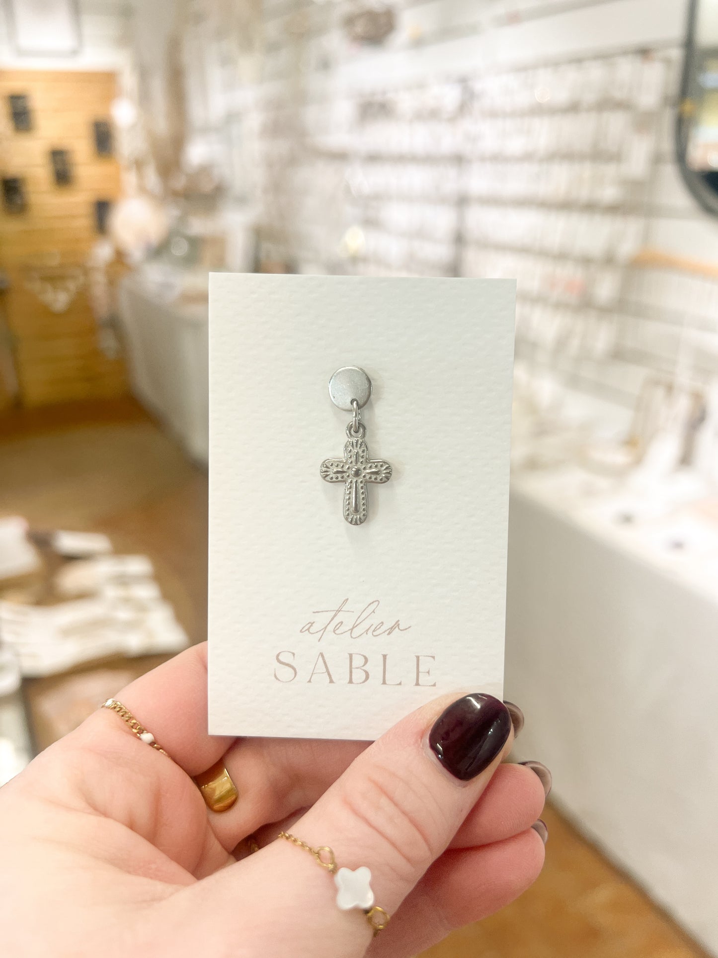 Argenté | Broche pin’s Croix