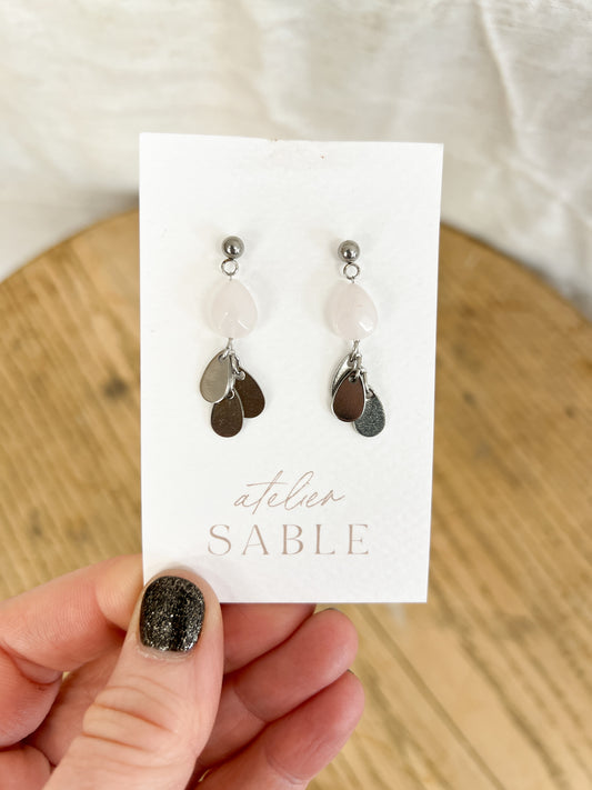 Argenté | Boucles d'oreilles Merveille pierre fine