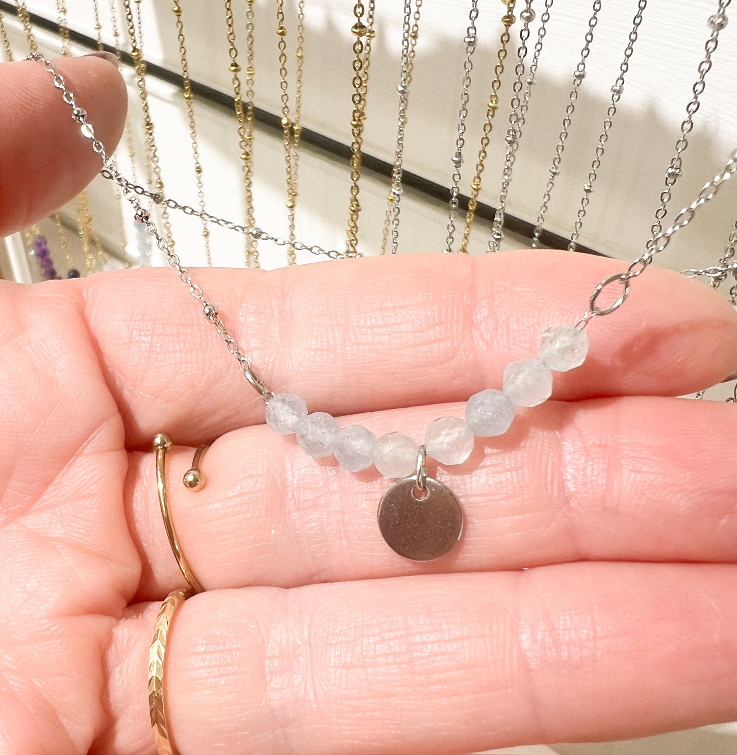 Aigue Marine | Collier ou Bracelet Butterfly | Doré ou argenté