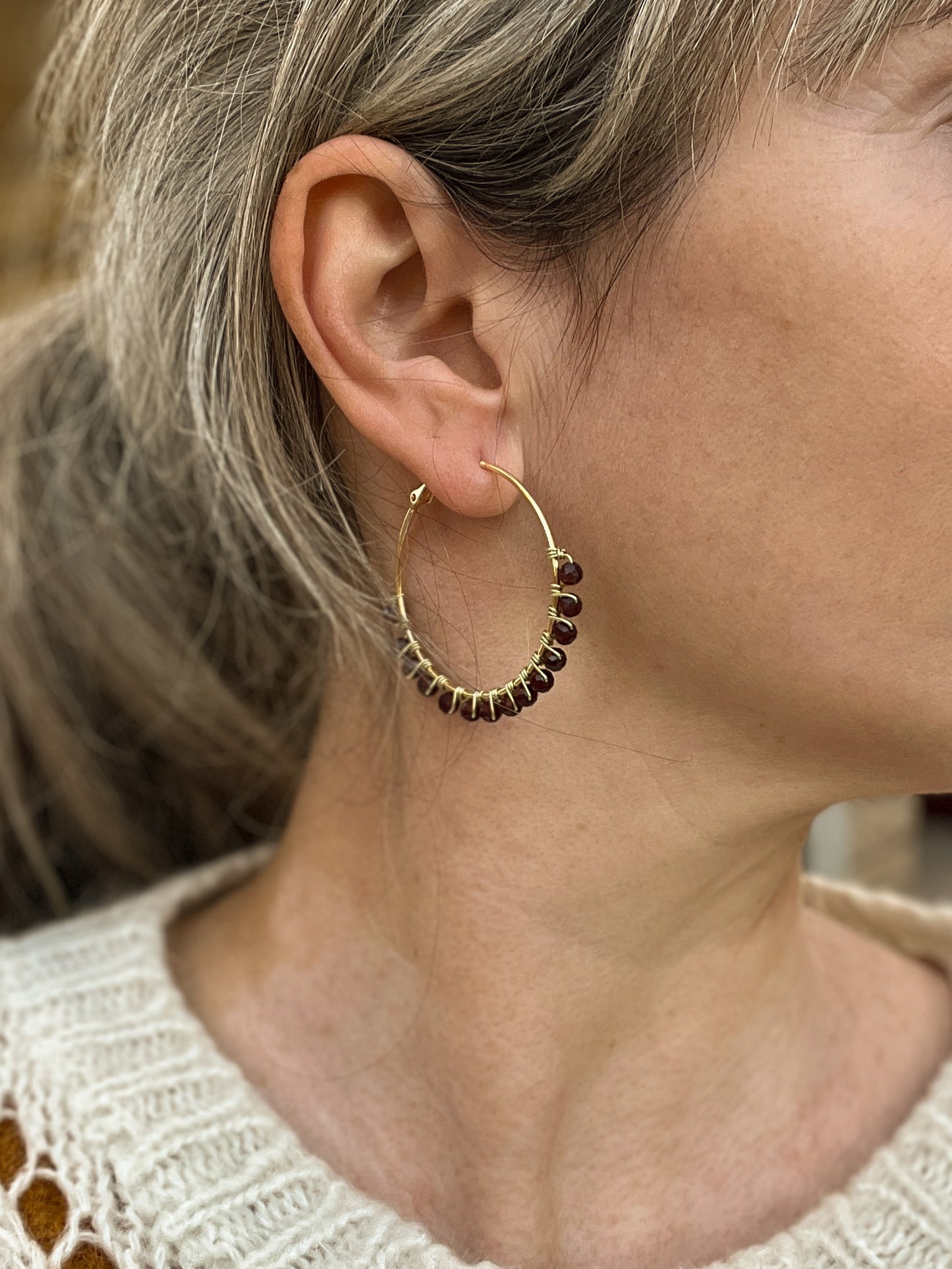 Tortoiseshell Ceramic Hoop Earrings