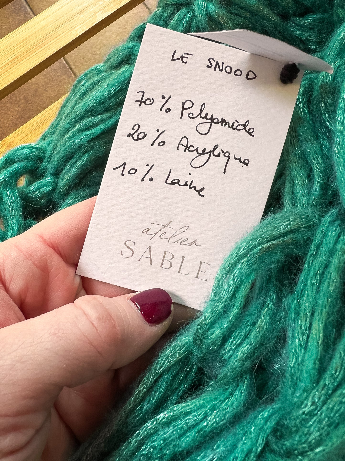 Snood Turquoise extra doux avec fils métallisés