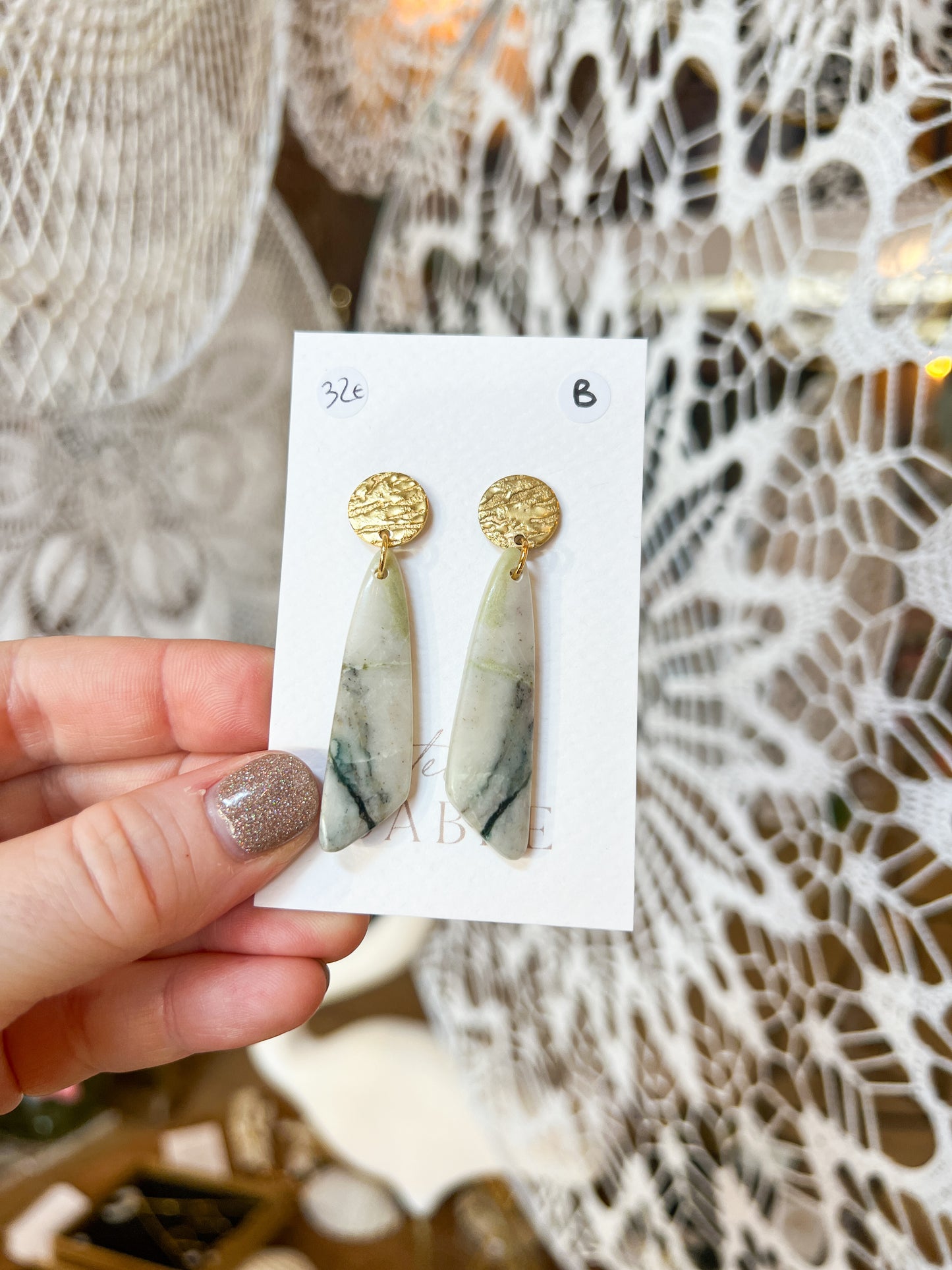 Natural Jade Naïade Earrings