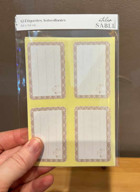 12 self-adhesive labels