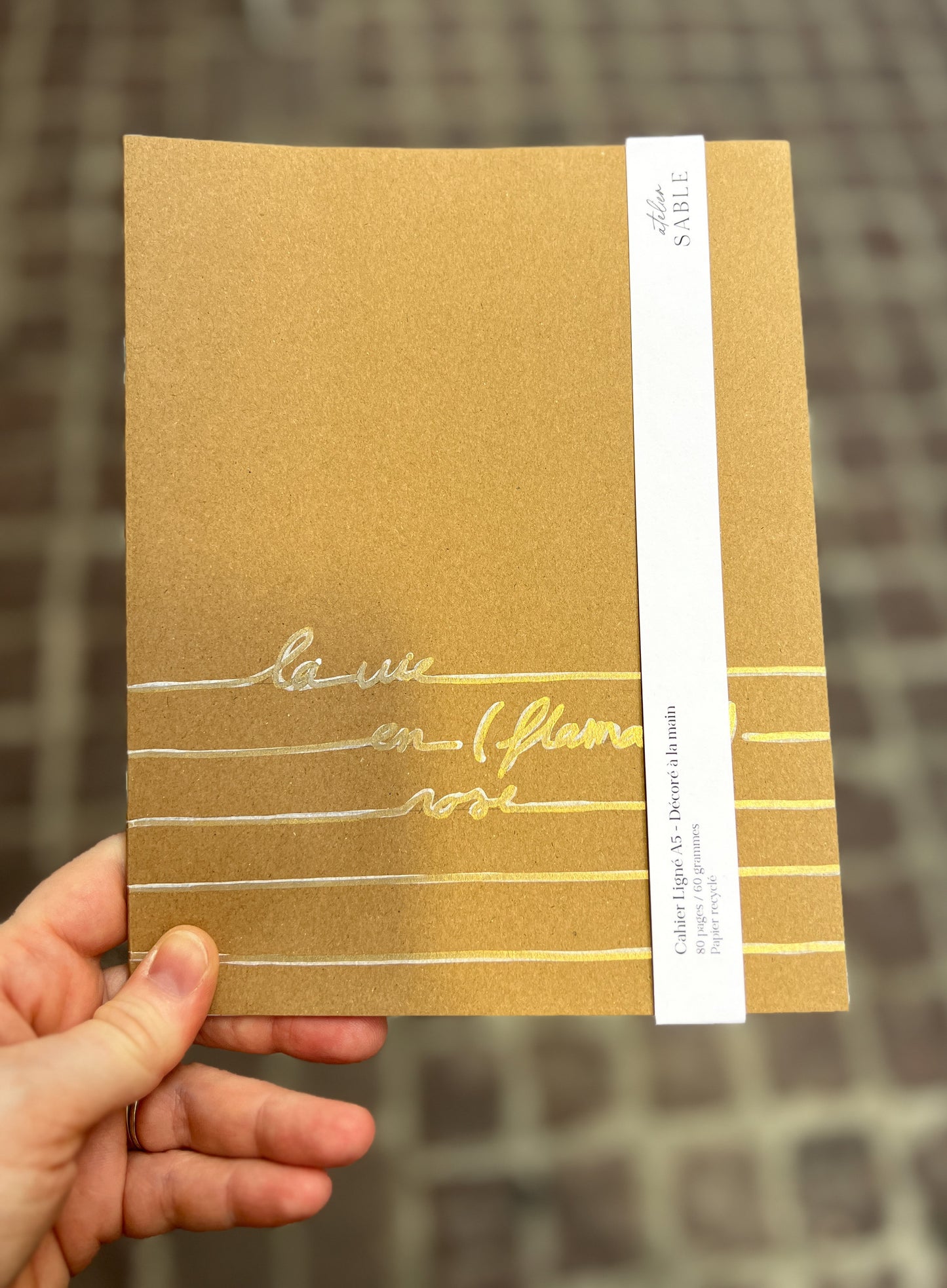 Cahier Ligné A5 décoré à la main