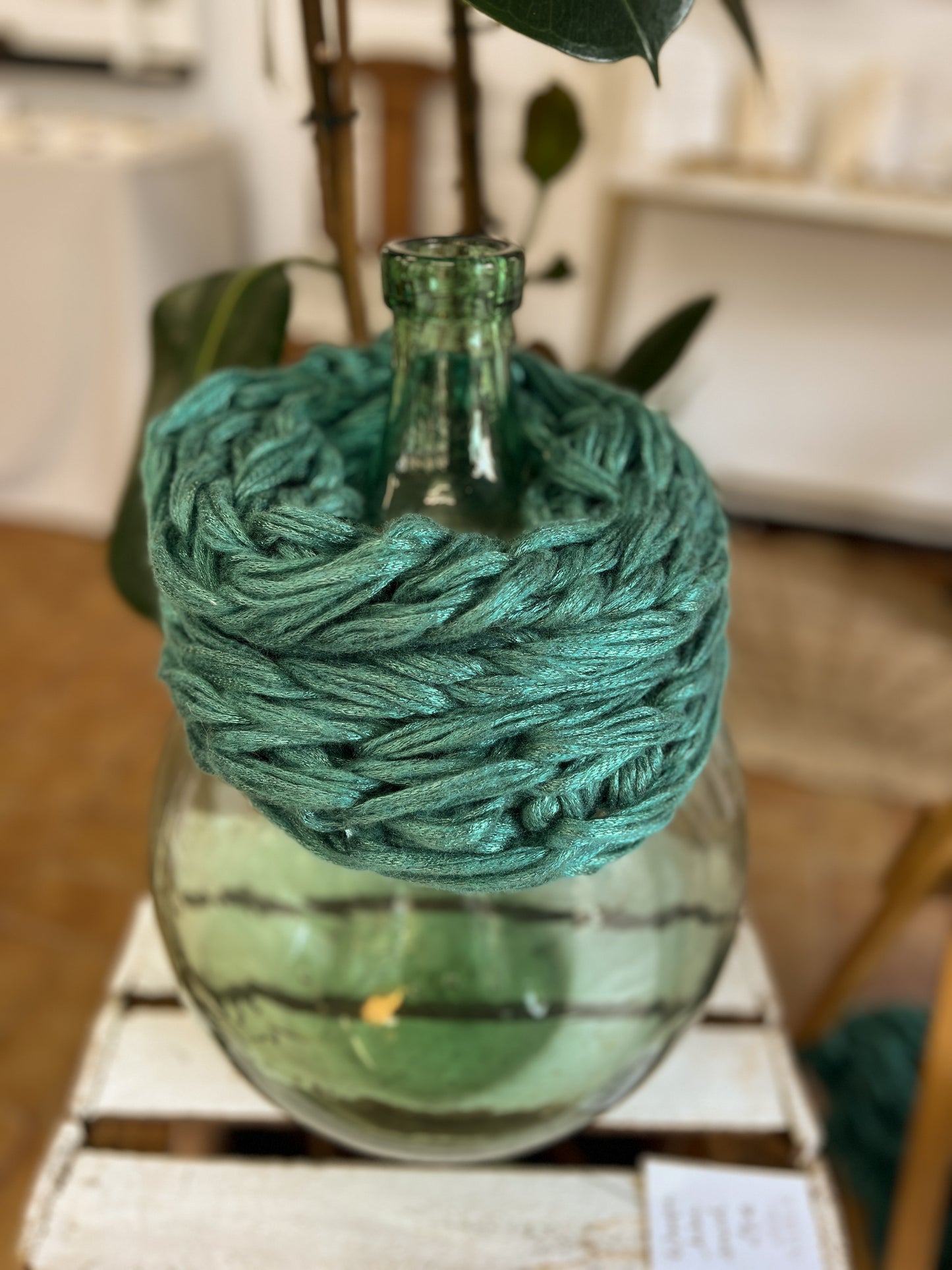 Snood Turquoise extra doux avec fils métallisés