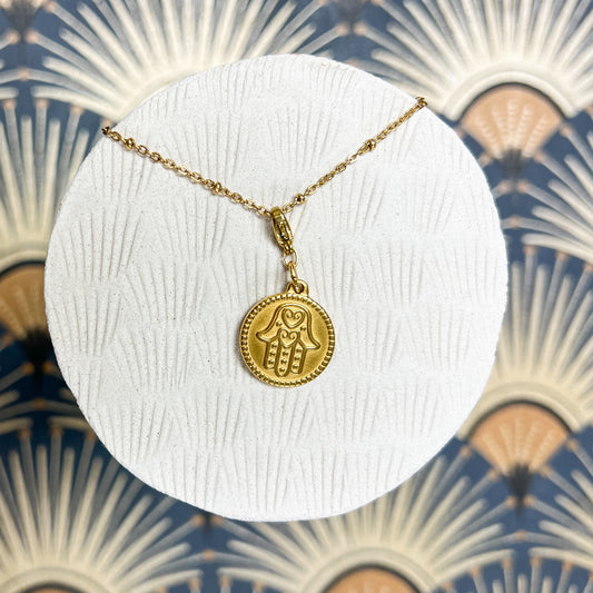 Hand of Fatma Medal Necklace