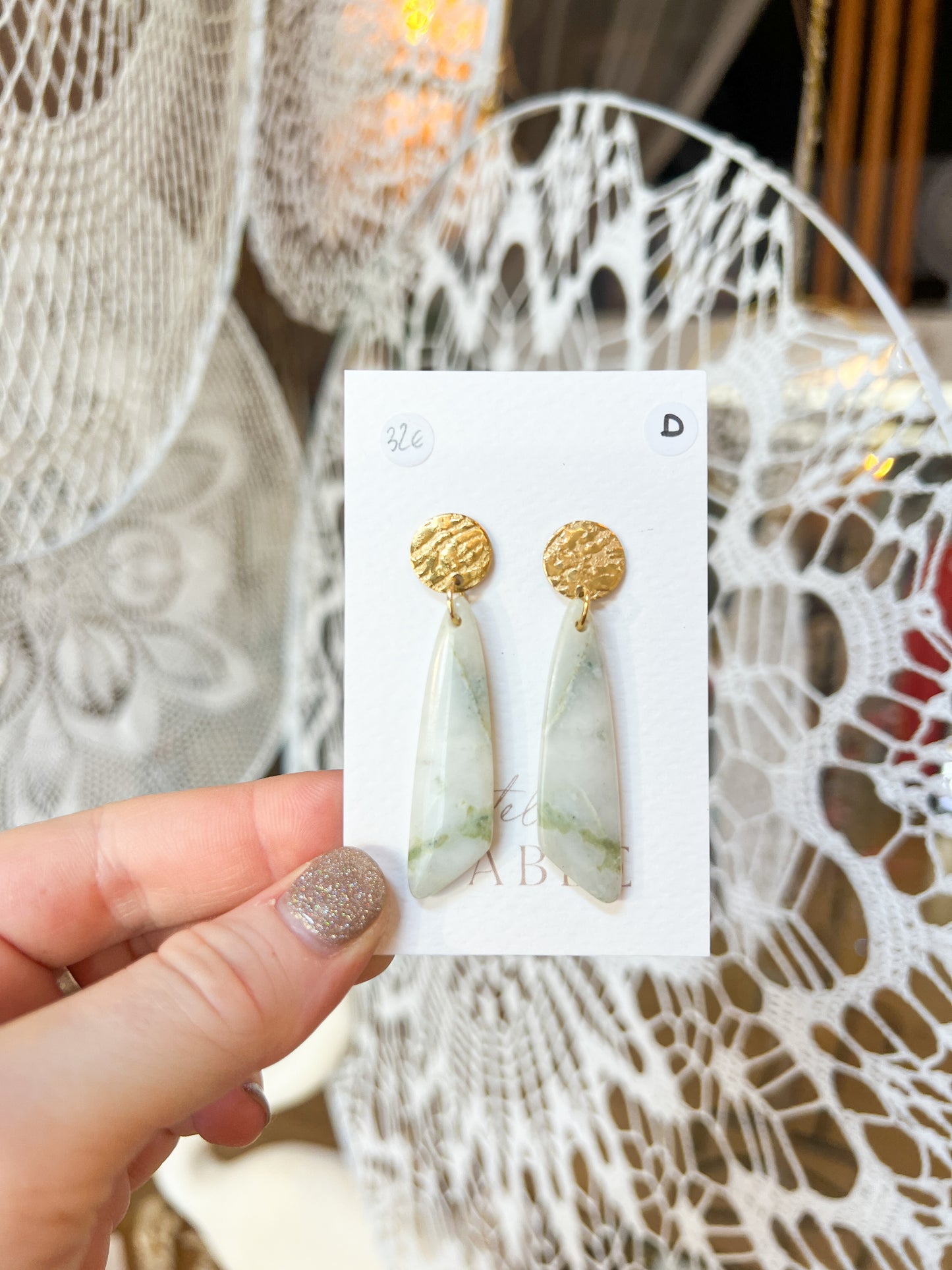 Natural Jade Naïade Earrings