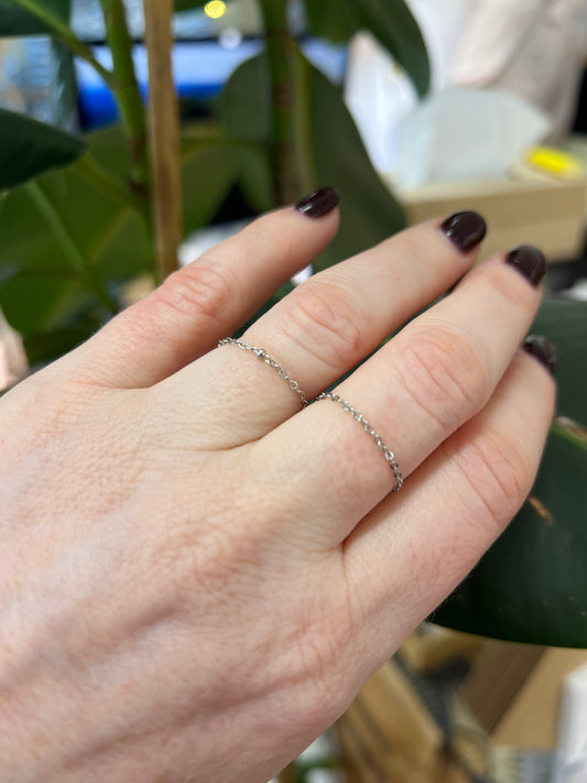 Argenté | Bague chaînette