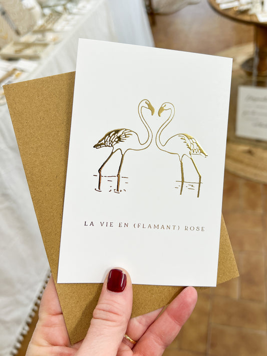 Carte de vœux dorée format A6 (carte postale)