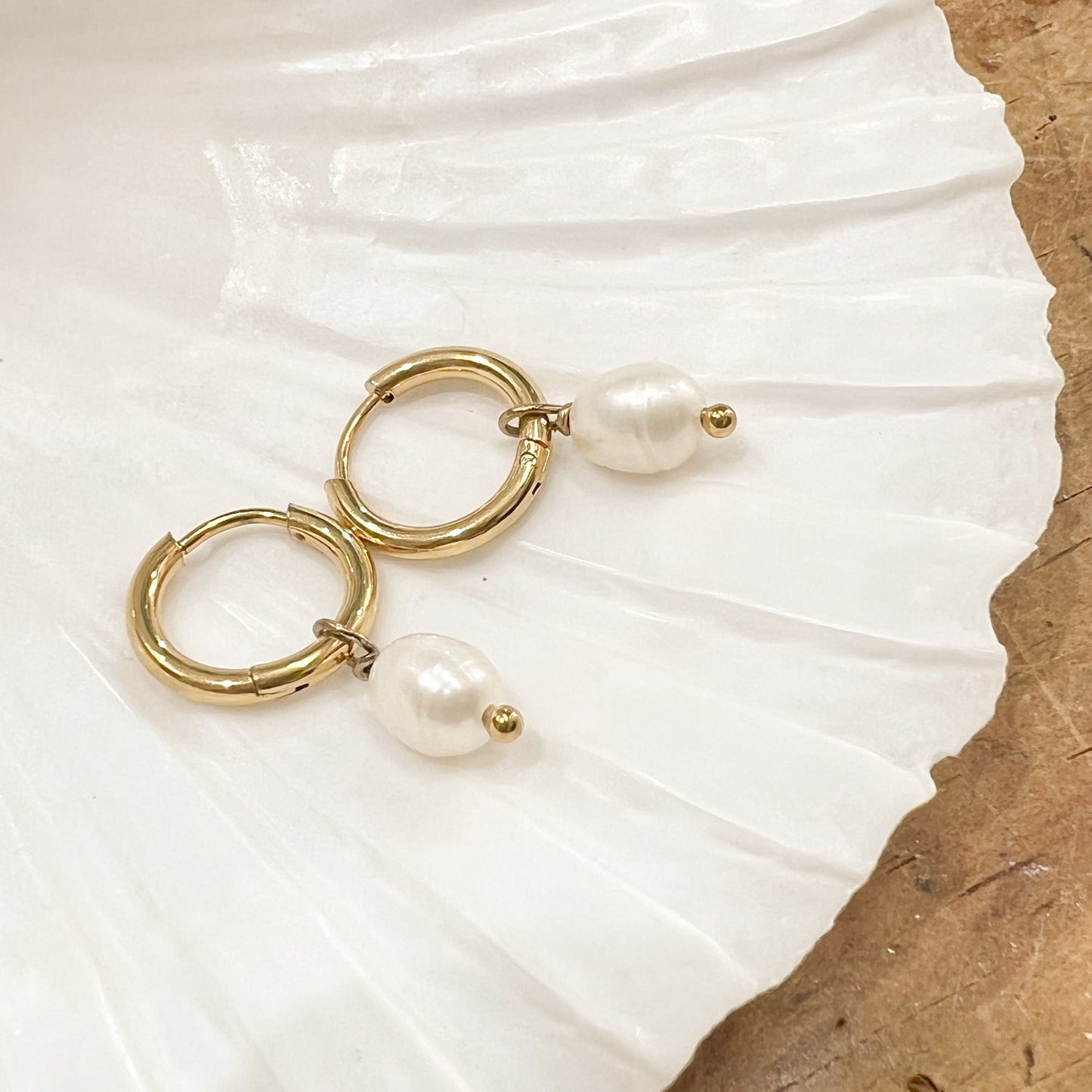 Boucles d'oreilles Créoles perles de culture | Doré ou argenté