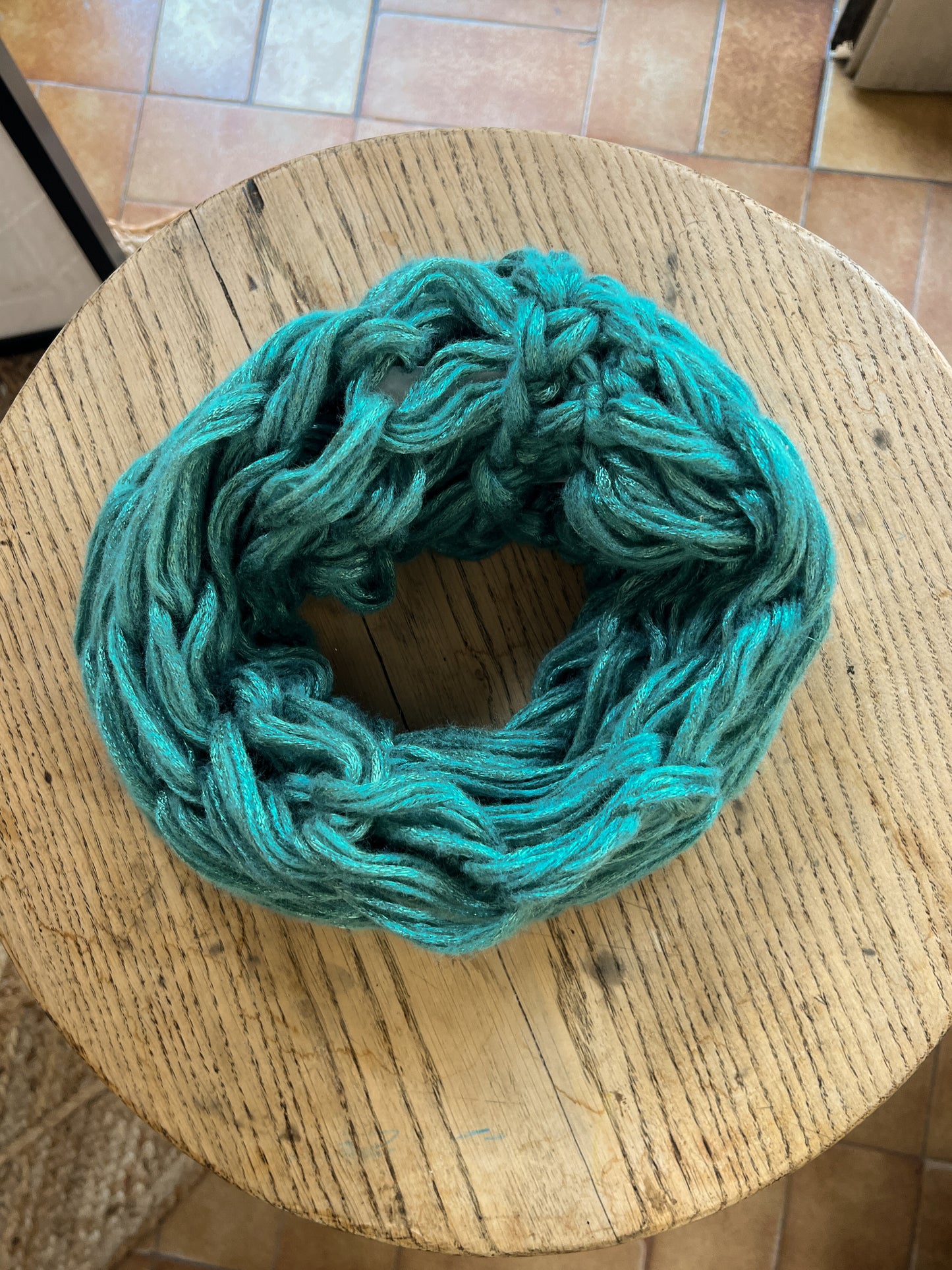 Snood Turquoise extra doux avec fils métallisés