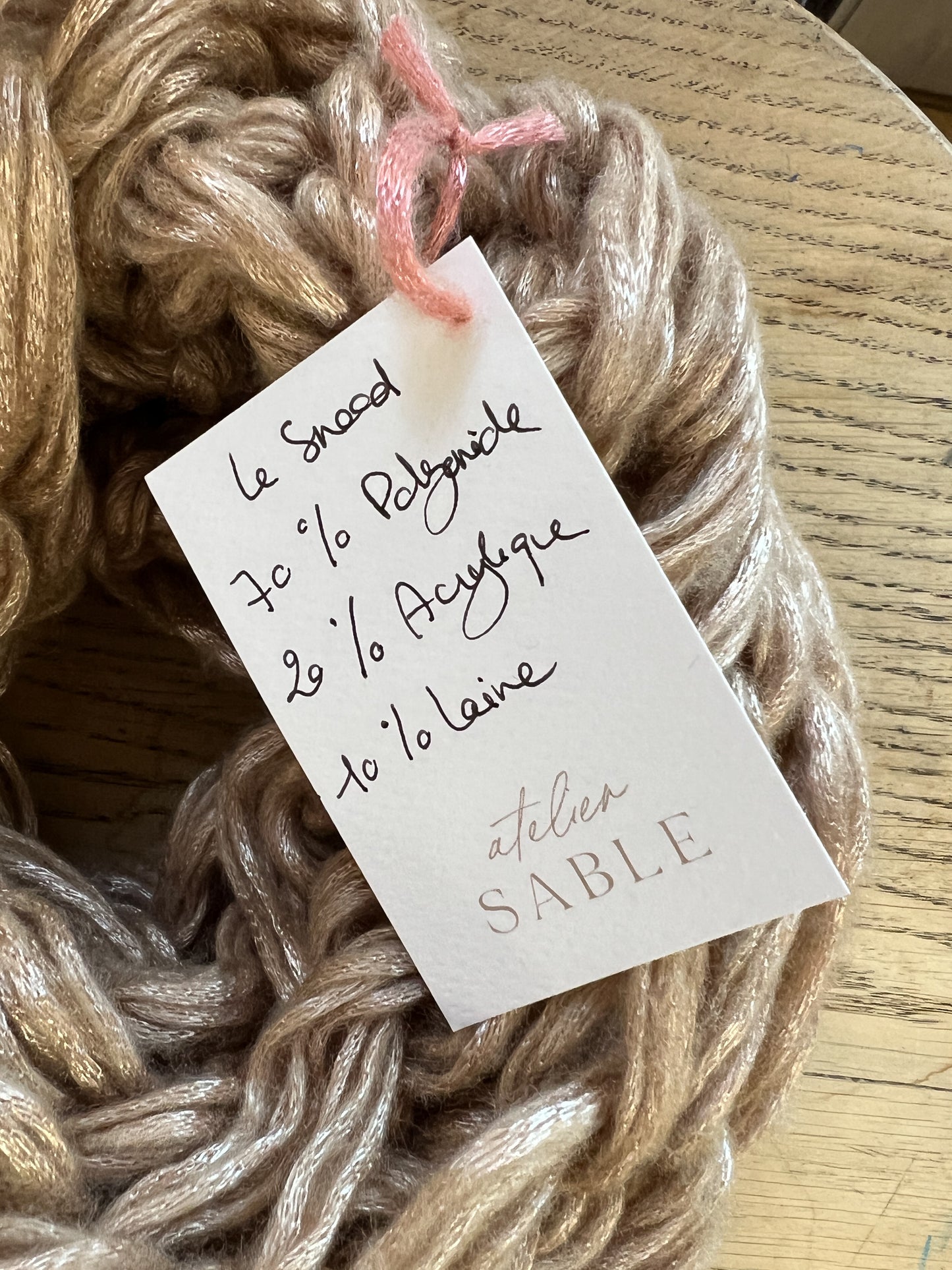 Snood Beige doré extra doux avec fils métallisés