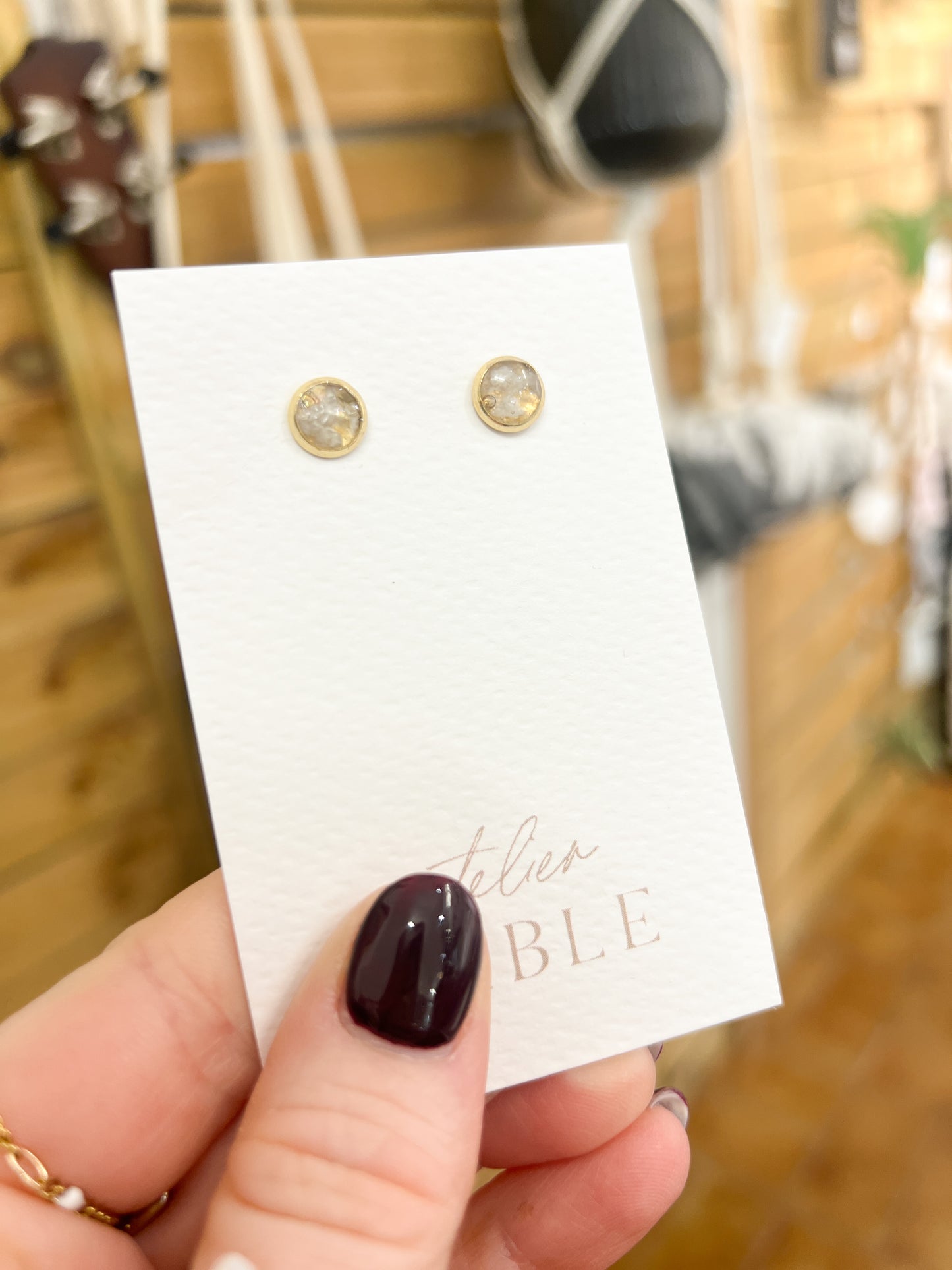 Boucles d'oreilles Puce Nacre