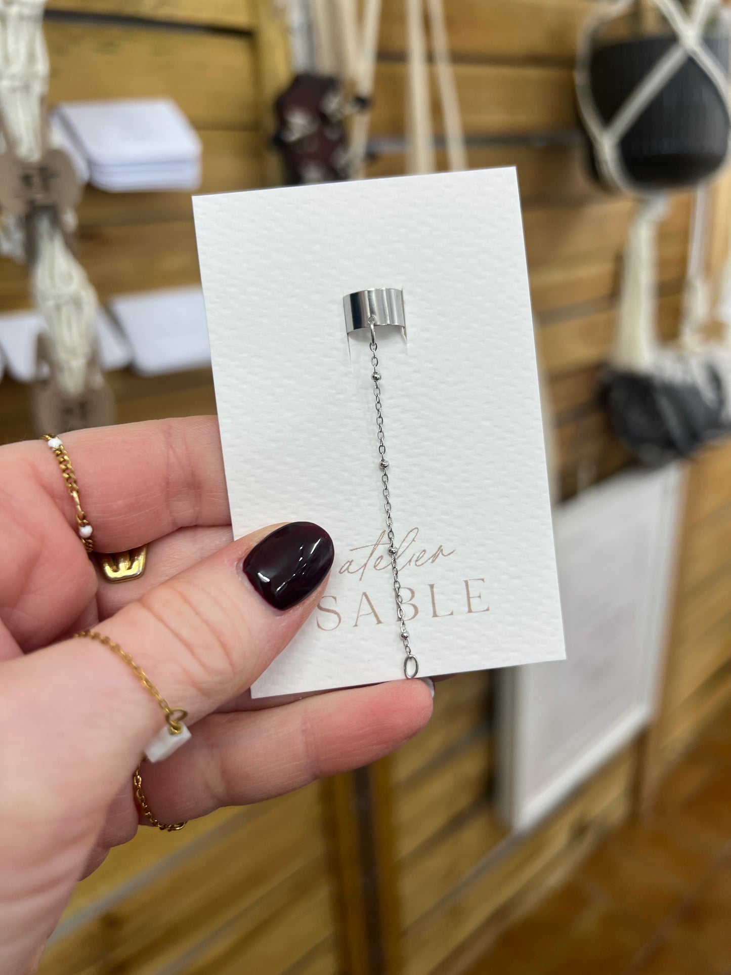 Bague d'oreille ou manchette d'oreille "Ear cuff" acier inoxydable