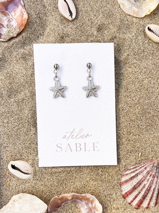 Argenté | Boucles d'oreilles Étoiles de mer