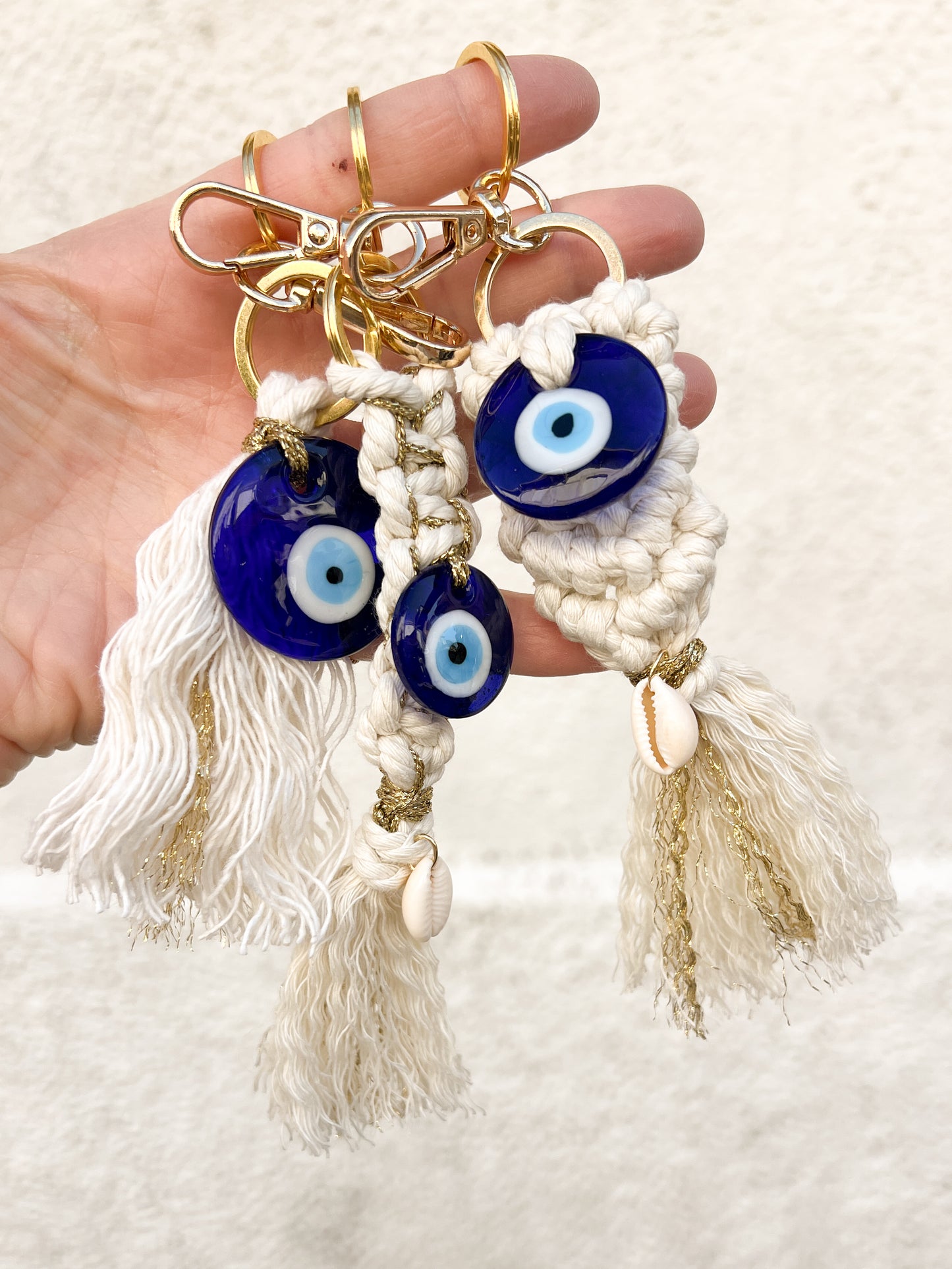 Porte clés | Bijoux de sac | œil protecteur en macramé