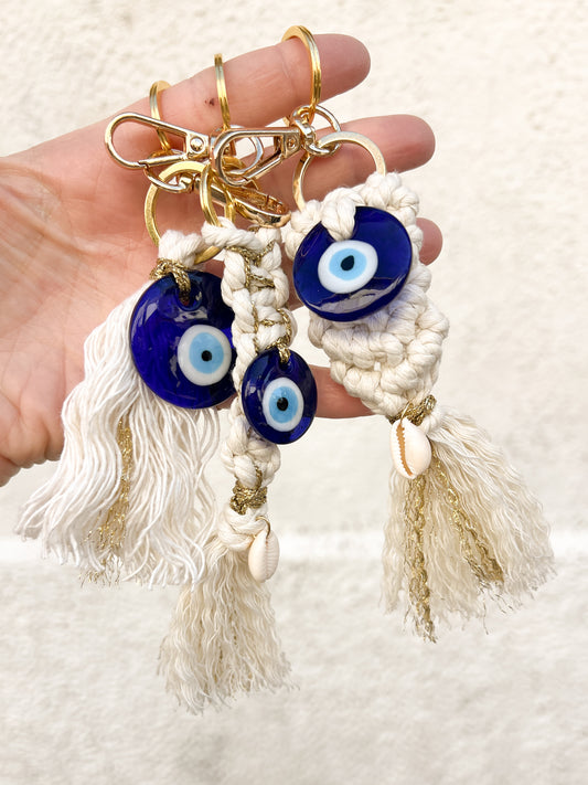 Porte clés | Bijoux de sac | œil protecteur en macramé