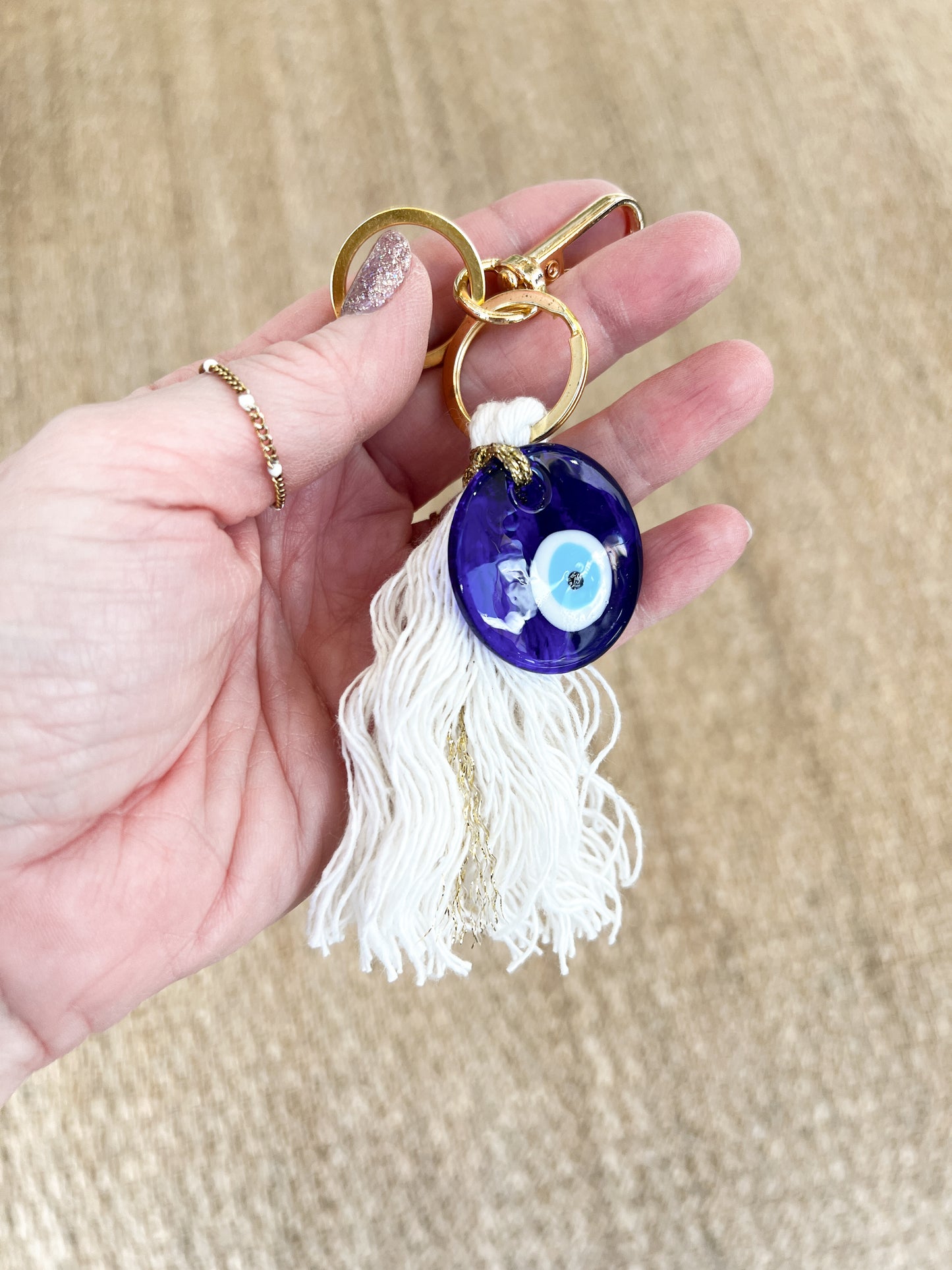 Porte clés | Bijoux de sac | œil protecteur en macramé