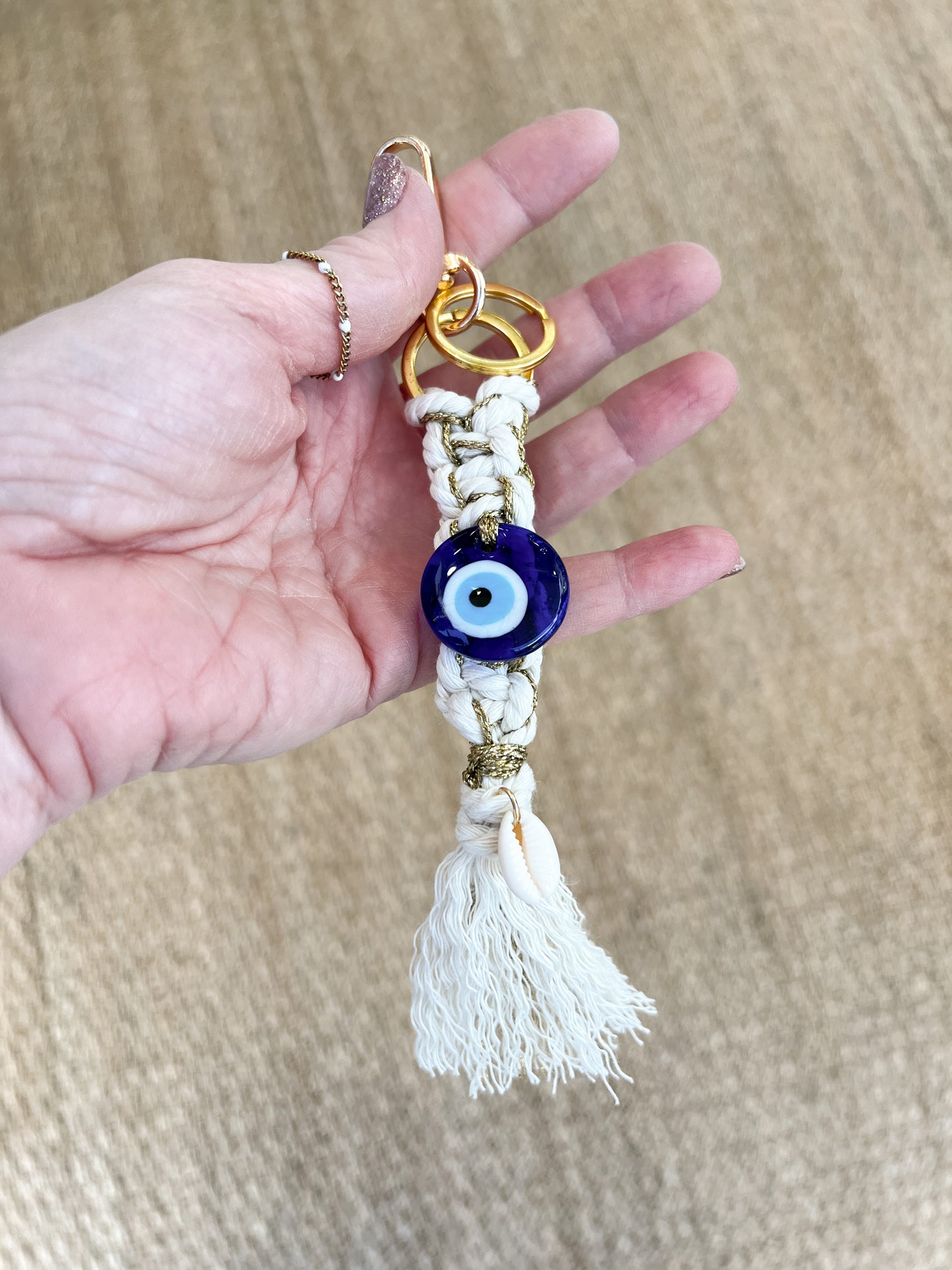 Porte clés | Bijoux de sac | œil protecteur en macramé