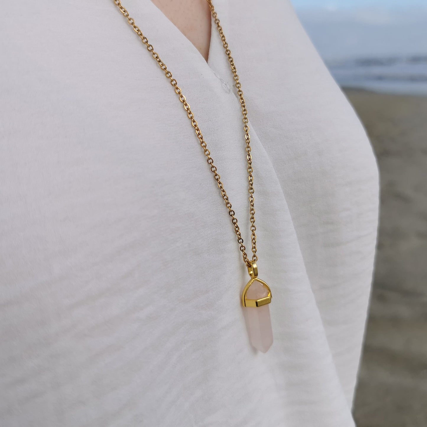 Calypso Rose Quartz Necklace