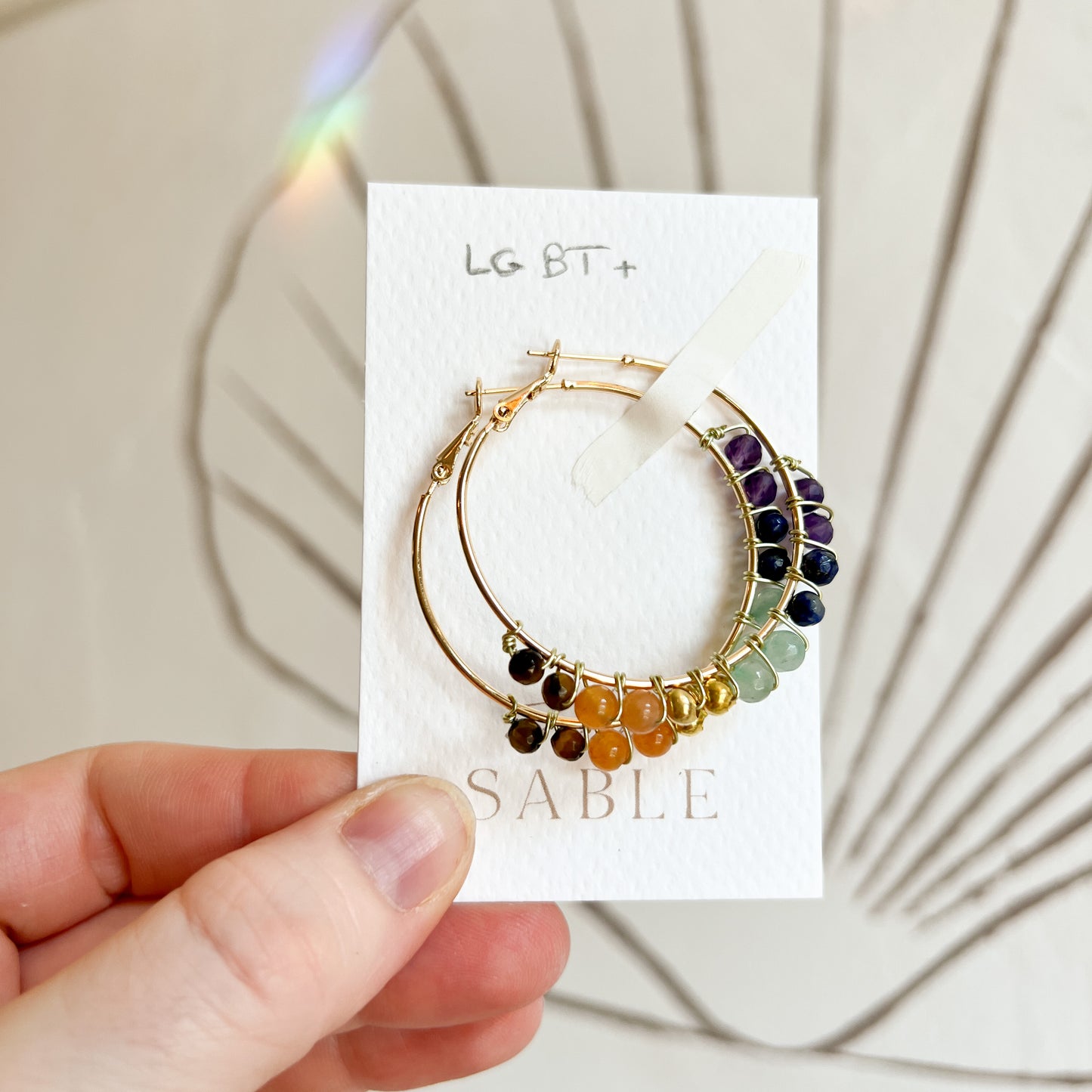 Tortoiseshell Ceramic Hoop Earrings