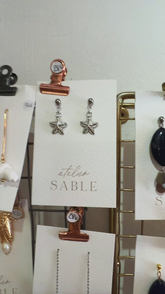 Argenté | Boucles d'oreilles Étoiles de mer