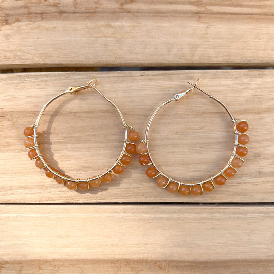 Tortoiseshell Ceramic Hoop Earrings