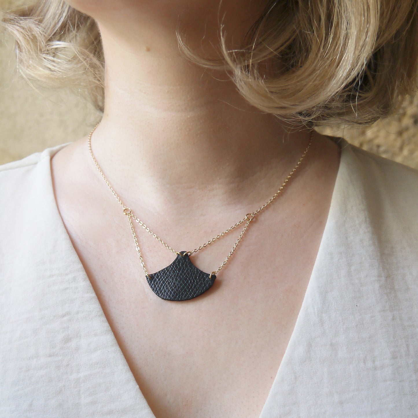 Nami Necklace in Recycled Leather